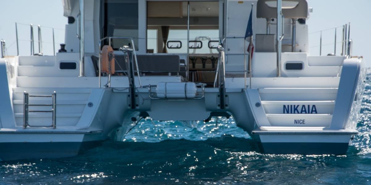 Nikaia Yachts catamaran at Port Canto ready for private charter