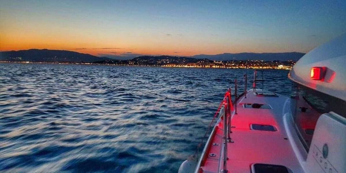 Private sunset cruise from Cannes aboard a luxury catamaran